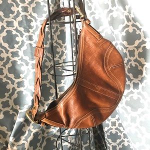 Coach braided strap natural brown